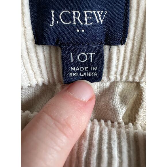 J. Crew Off White Wide Leg Corduroy Pants, Size I OT (12 Tall) Measured - Picture 3 of 8